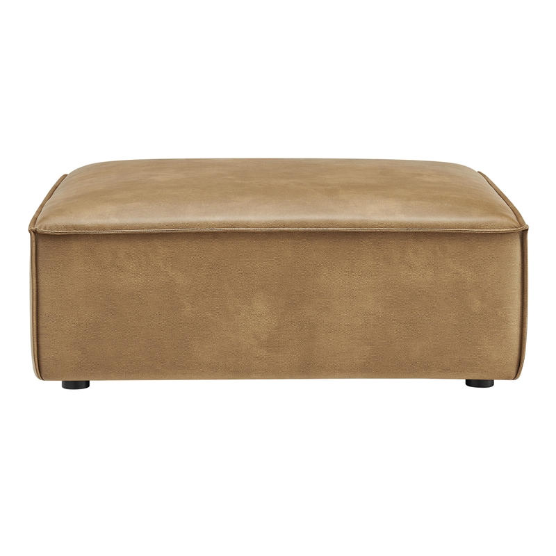 Restore Vegan Leather Modular Ottoman in Toast