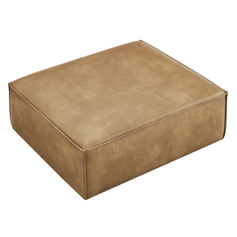 Restore Vegan Leather Modular Ottoman in Toast