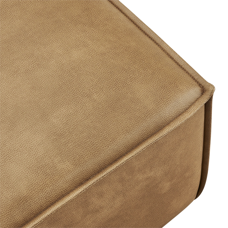 Restore Vegan Leather Modular Ottoman in Toast