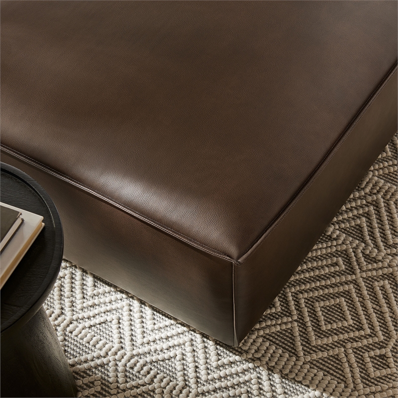Restore Vegan Leather Modular Ottoman in Espresso