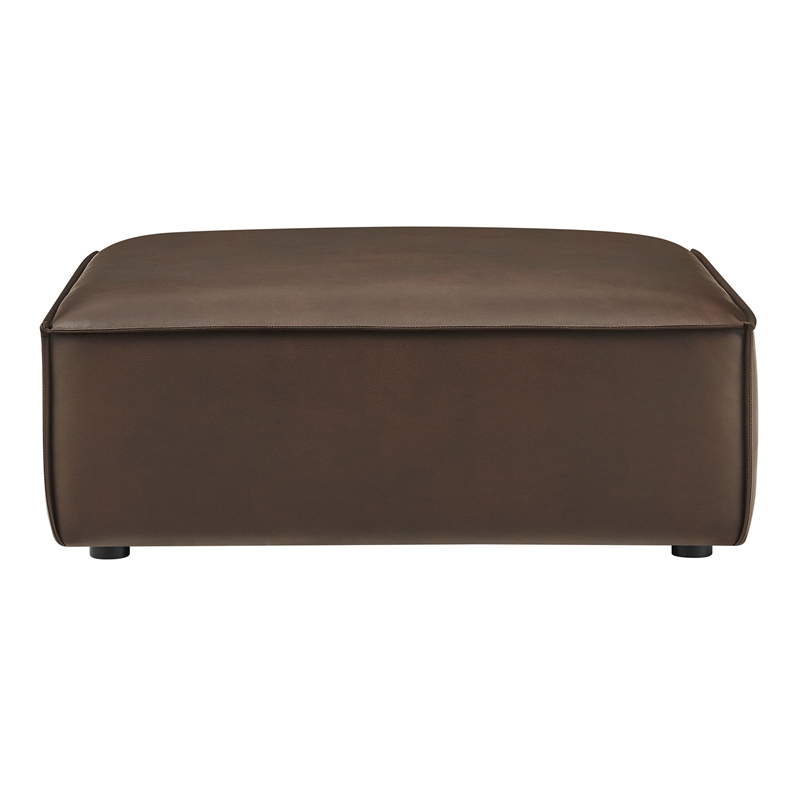 Restore Vegan Leather Modular Ottoman in Espresso