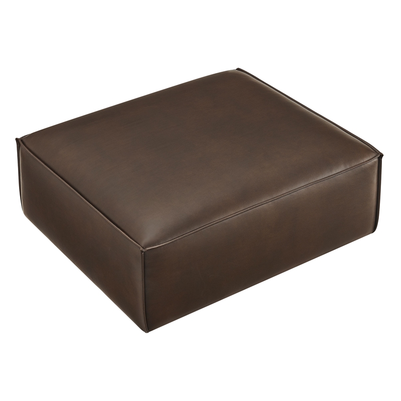 Restore Vegan Leather Modular Ottoman in Espresso