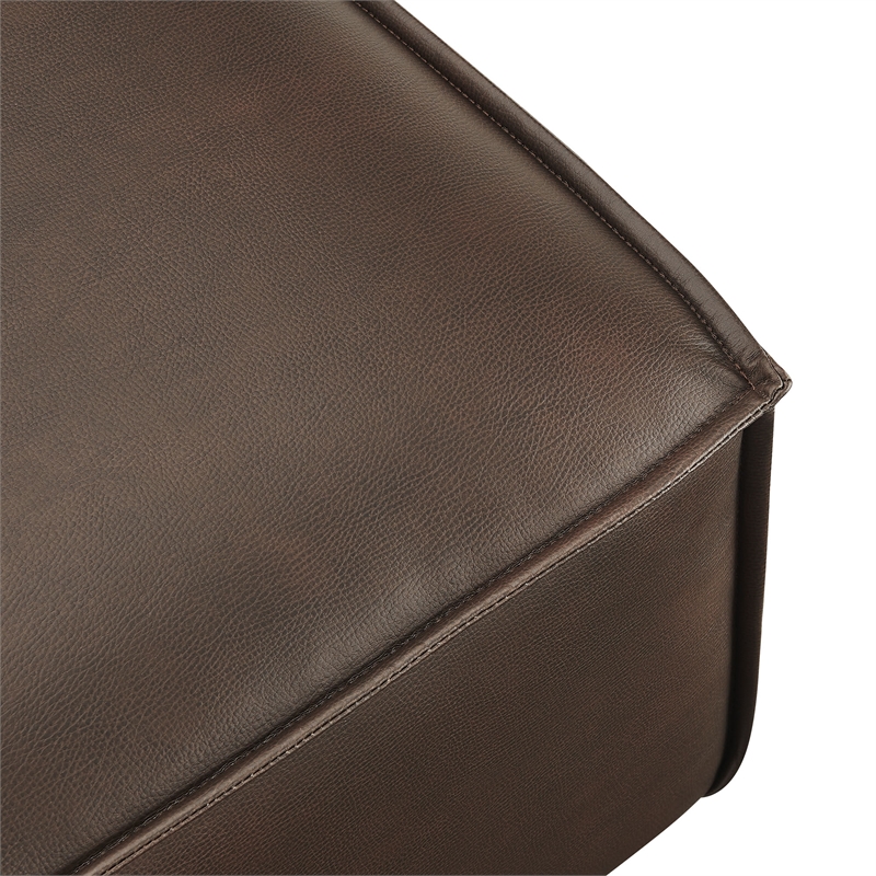 Restore Vegan Leather Modular Ottoman in Espresso