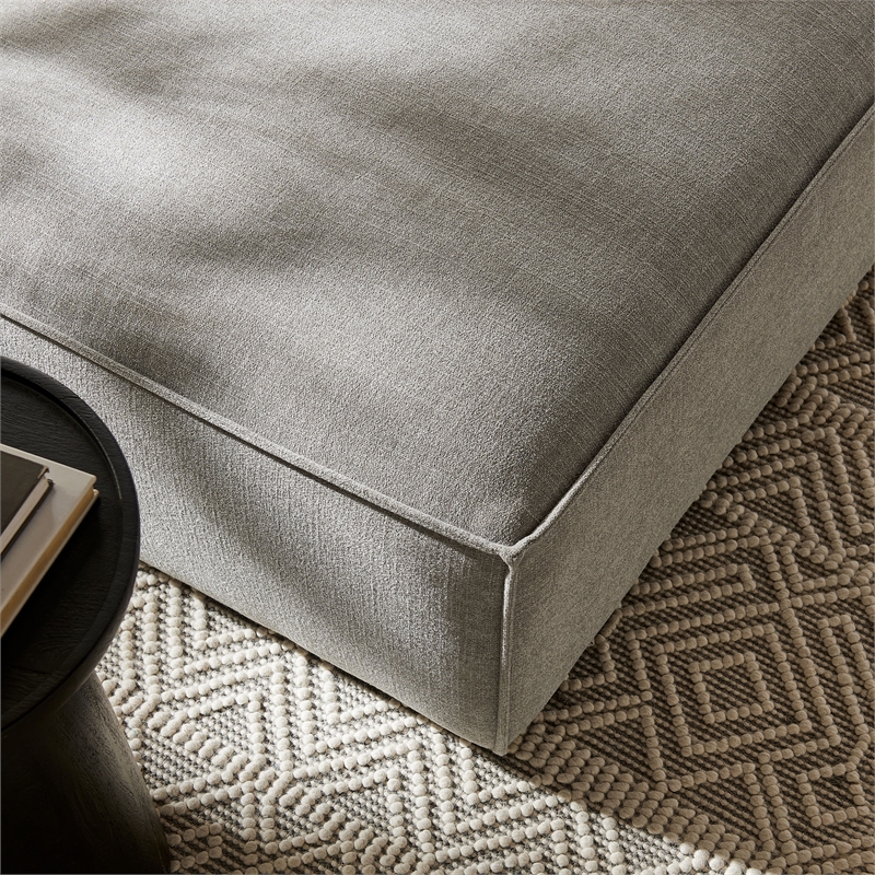 Restore Performance Fabric Upholstered Modular Ottoman in Pewter