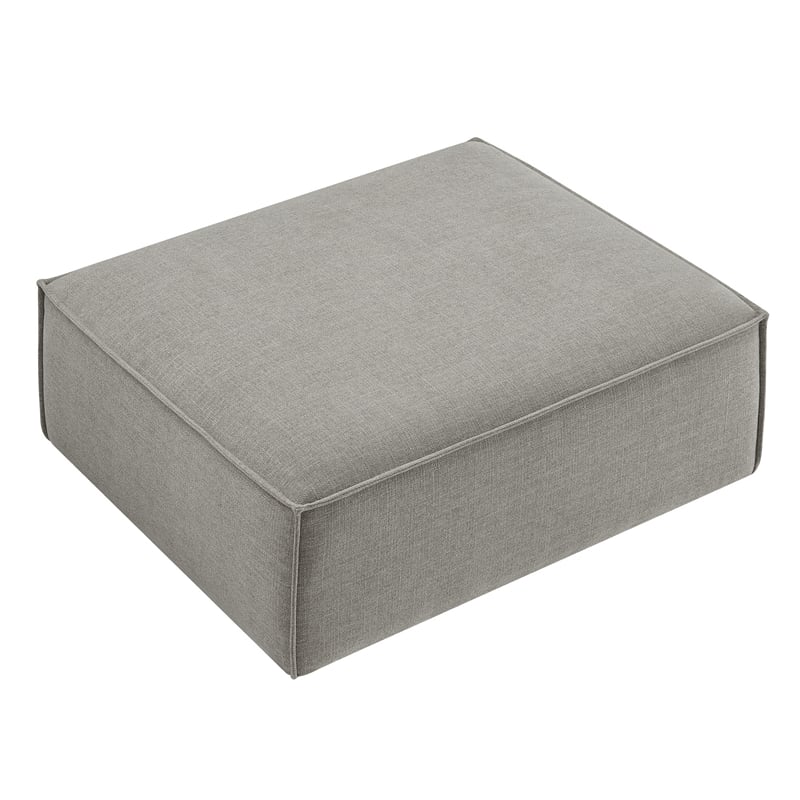 Restore Performance Fabric Upholstered Modular Ottoman in Pewter