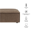 Restore Performance Fabric Upholstered Modular Ottoman in Mocha