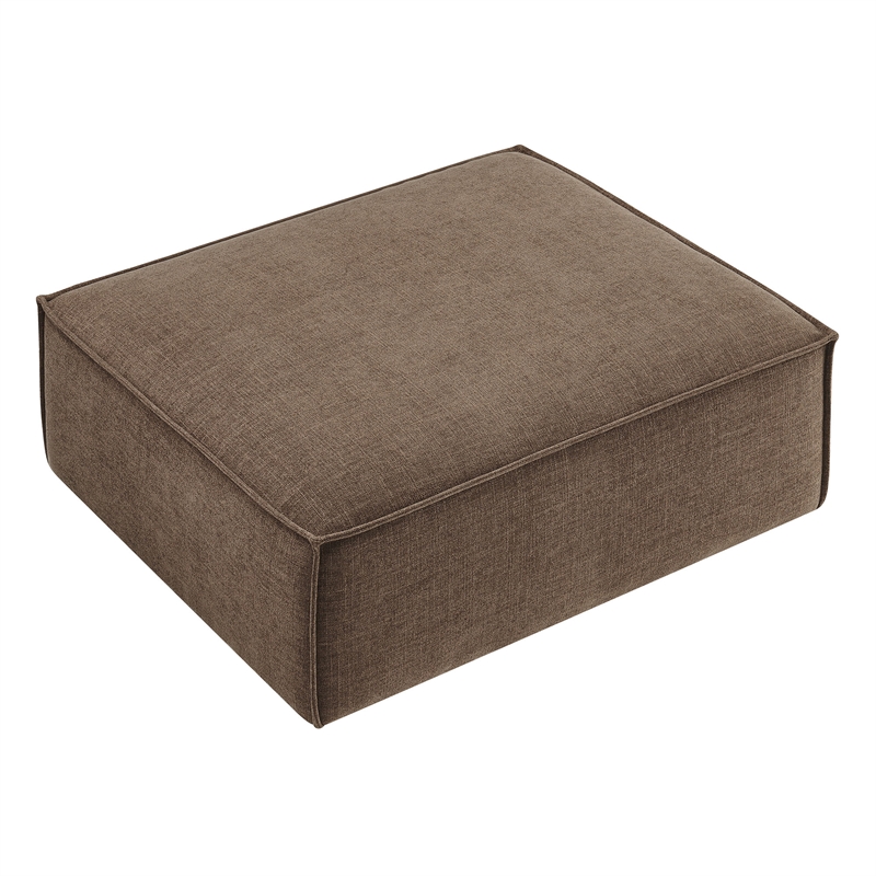 Restore Performance Fabric Upholstered Modular Ottoman in Mocha
