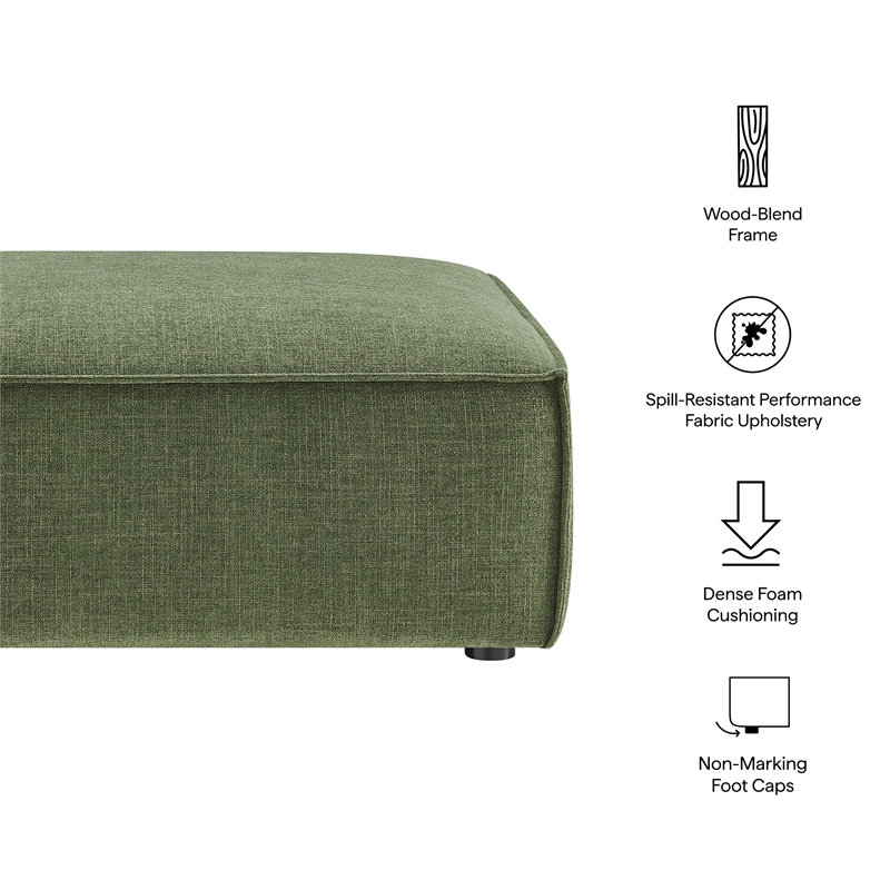 Restore Performance Fabric Upholstered Modular Ottoman in Foliage