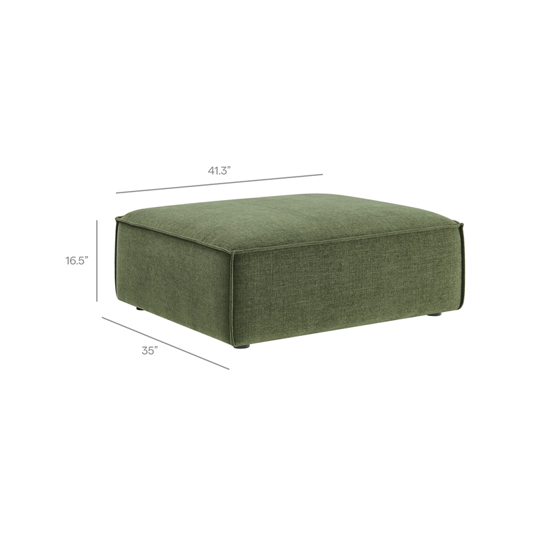Restore Performance Fabric Upholstered Modular Ottoman in Foliage