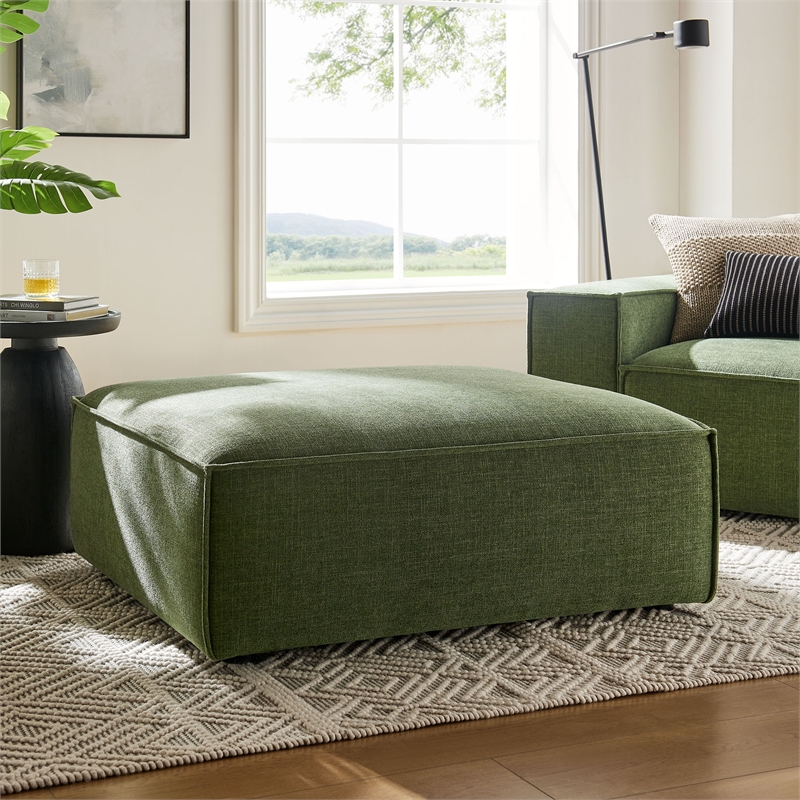Restore Performance Fabric Upholstered Modular Ottoman in Foliage