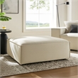 Restore Performance Fabric Upholstered Modular Ottoman in Ecru