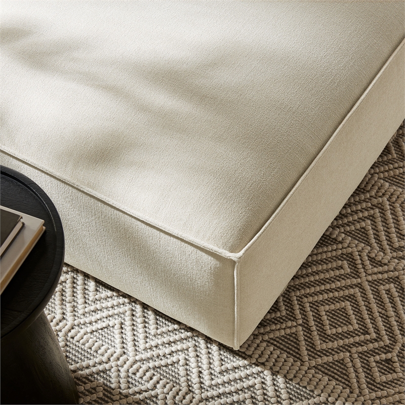 Restore Performance Fabric Upholstered Modular Ottoman in Ecru