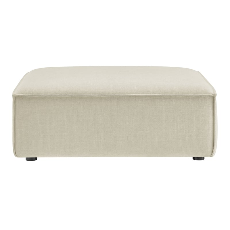 Restore Performance Fabric Upholstered Modular Ottoman in Ecru