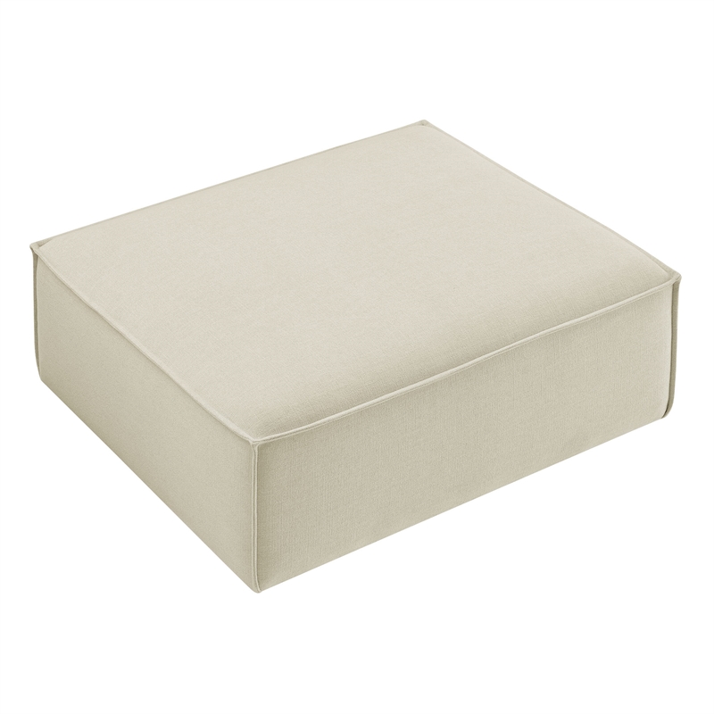 Restore Performance Fabric Upholstered Modular Ottoman in Ecru