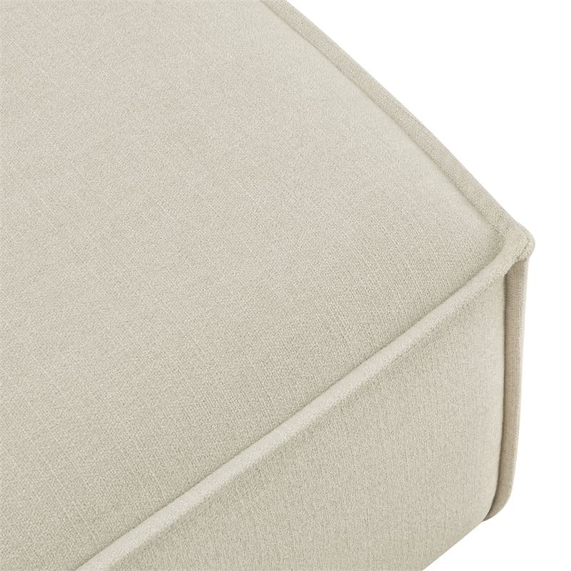 Restore Performance Fabric Upholstered Modular Ottoman in Ecru