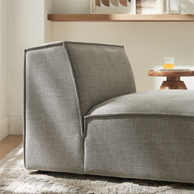 Restore Performance Fabric Upholstered Armless Modular Chair in Pewter