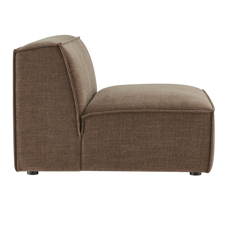Restore Performance Fabric Upholstered Armless Modular Chair in Mocha