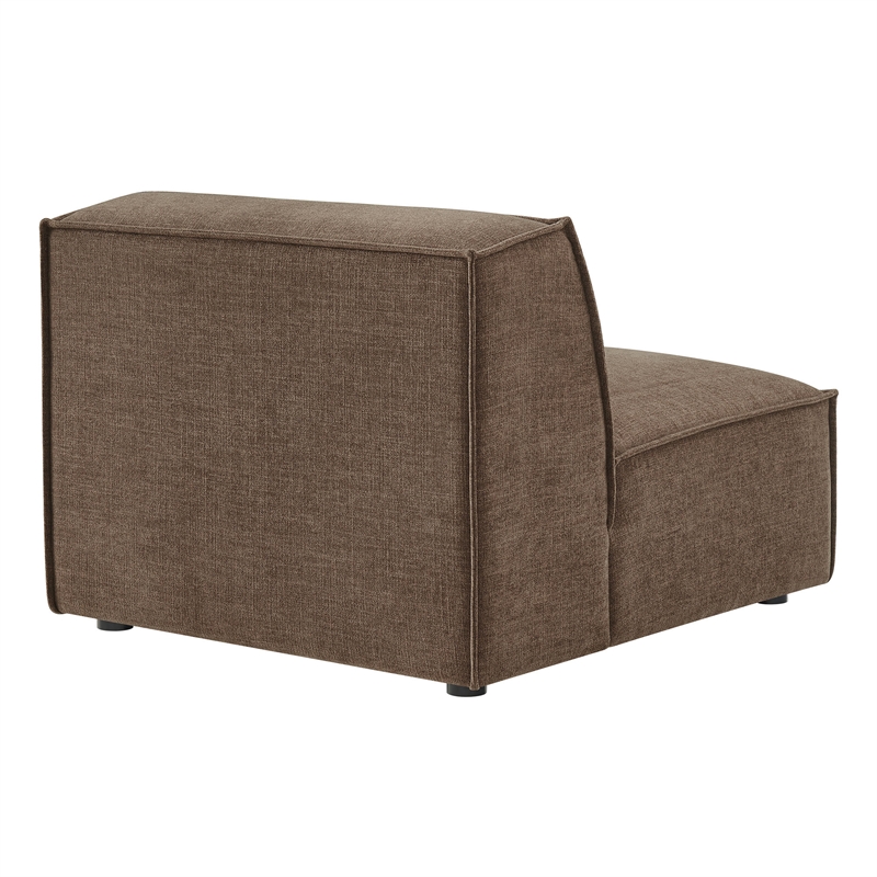 Restore Performance Fabric Upholstered Armless Modular Chair in Mocha