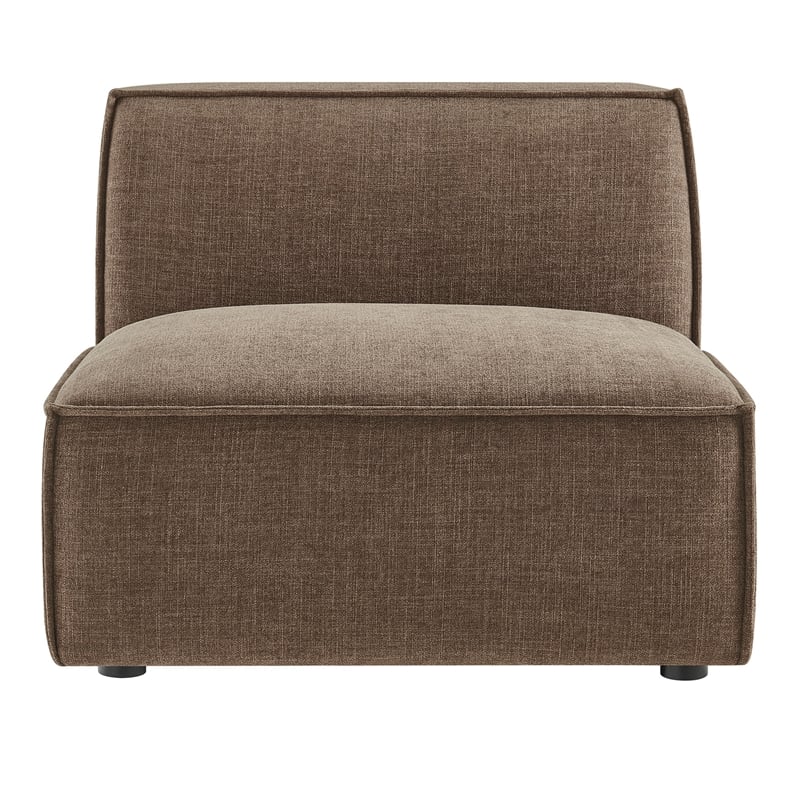 Restore Performance Fabric Upholstered Armless Modular Chair in Mocha