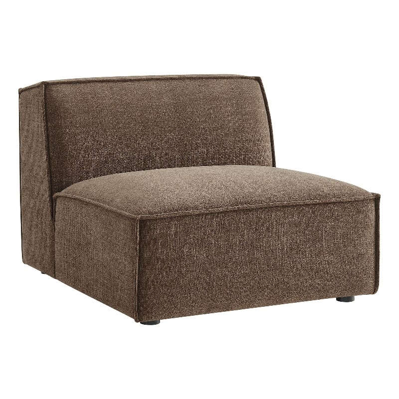 Restore Performance Fabric Upholstered Armless Modular Chair in Mocha