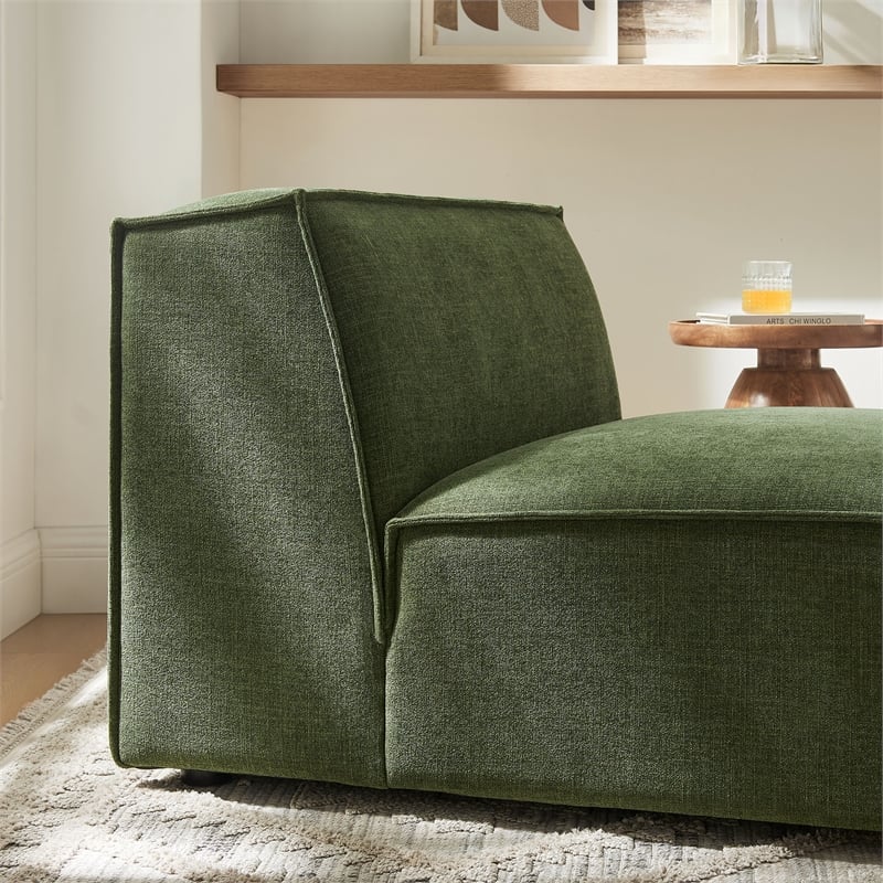 Restore Performance Fabric Upholstered Armless Modular Chair in Foliage