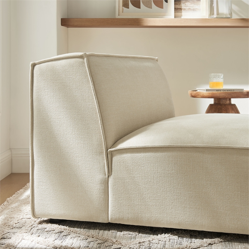 Restore Performance Fabric Upholstered Armless Modular Chair in Ecru
