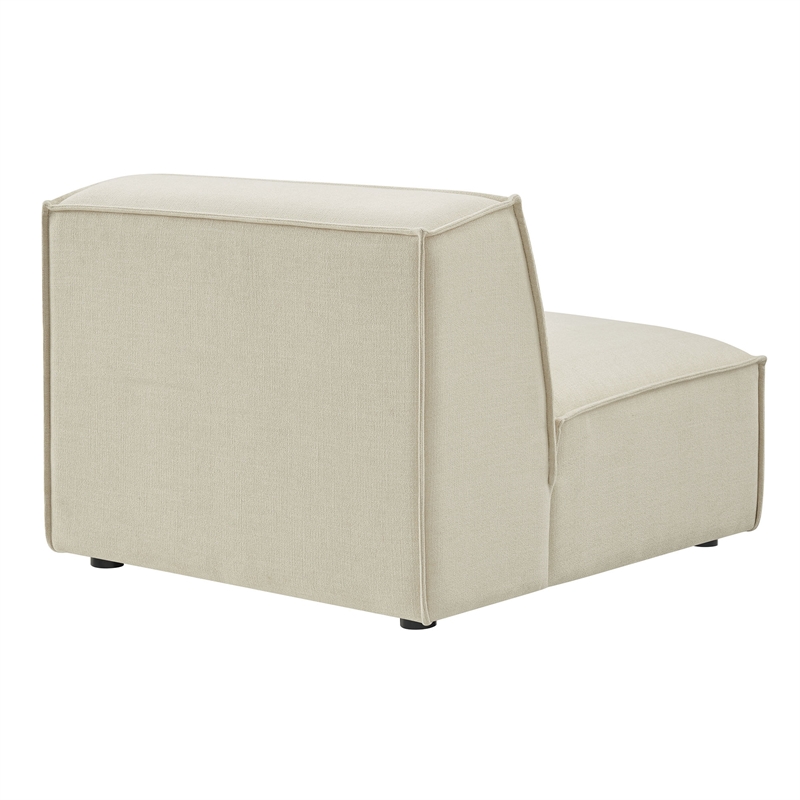 Restore Performance Fabric Upholstered Armless Modular Chair in Ecru