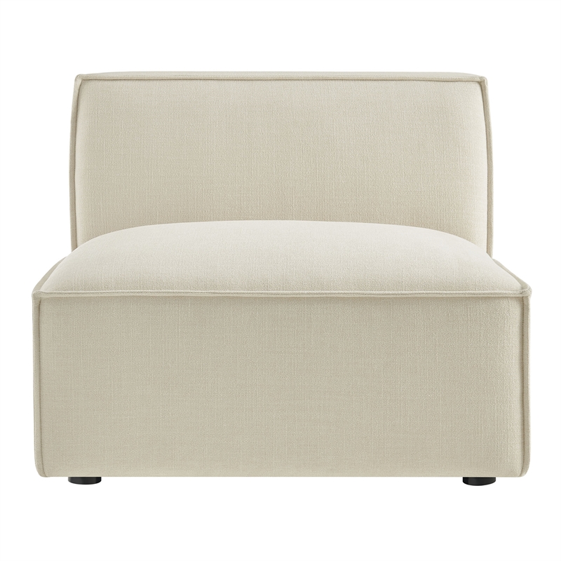 Restore Performance Fabric Upholstered Armless Modular Chair in Ecru