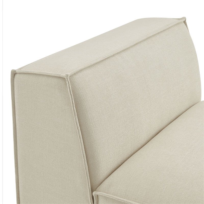 Restore Performance Fabric Upholstered Armless Modular Chair in Ecru