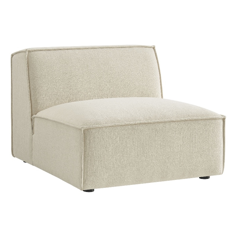 Restore Performance Fabric Upholstered Armless Modular Chair in Ecru