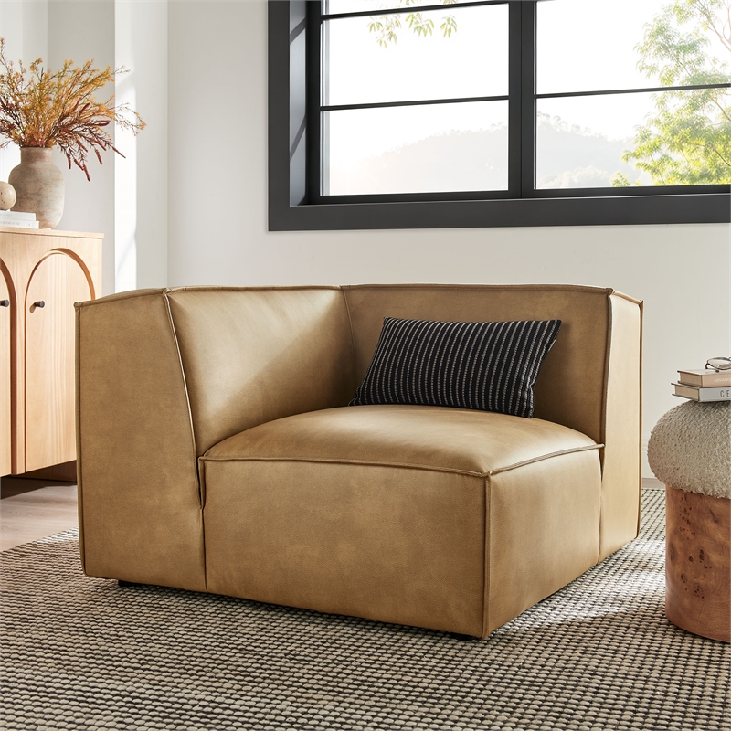 Restore Vegan Leather Modular Corner Chair in Toast