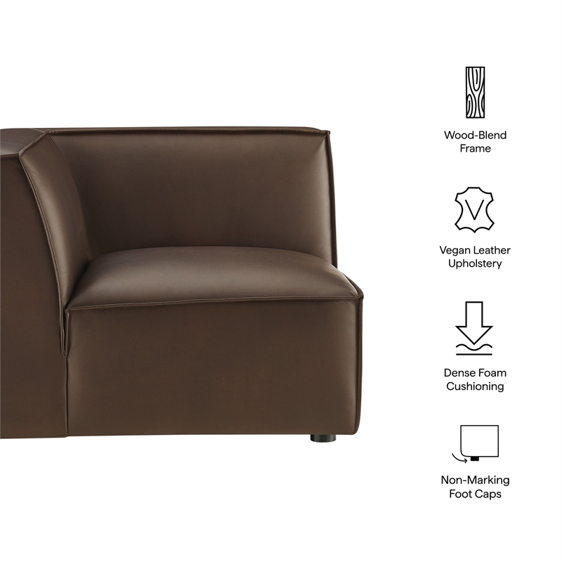 Restore Vegan Leather Modular Corner Chair in Espresso