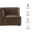 Restore Vegan Leather Modular Corner Chair in Espresso