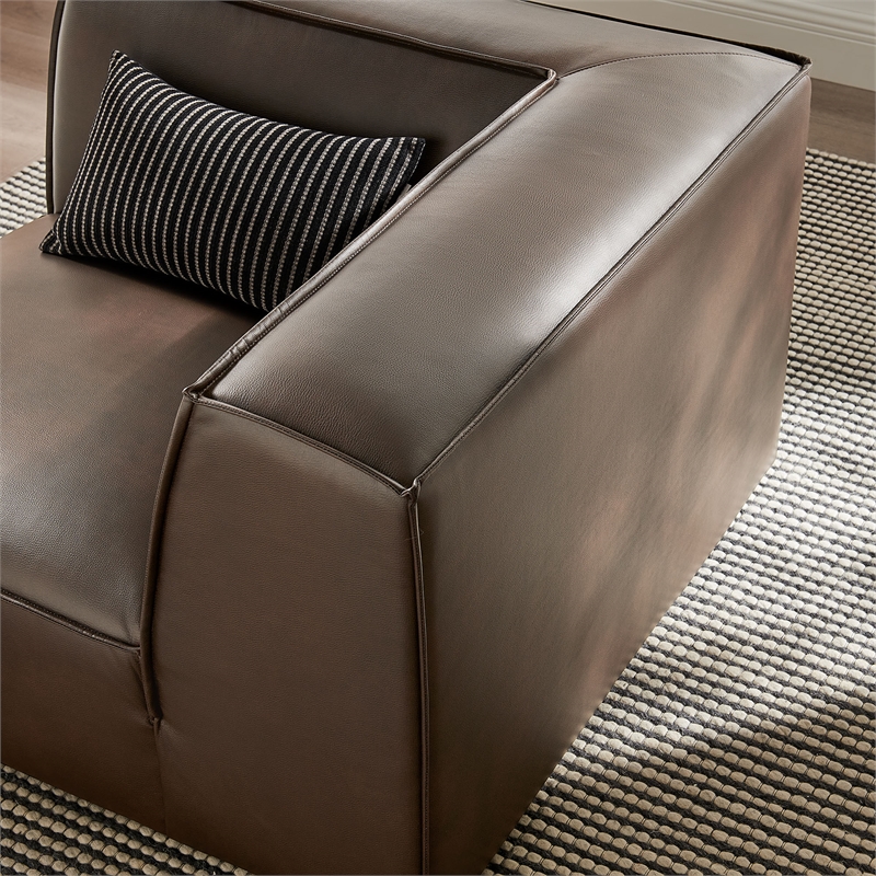 Restore Vegan Leather Modular Corner Chair in Espresso
