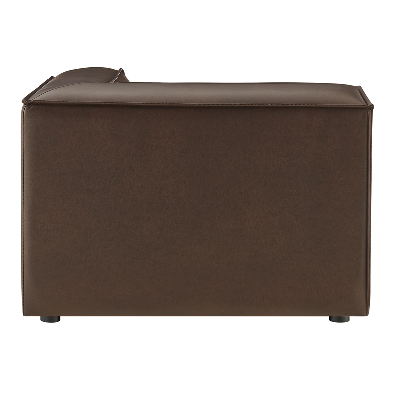 Restore Vegan Leather Modular Corner Chair in Espresso