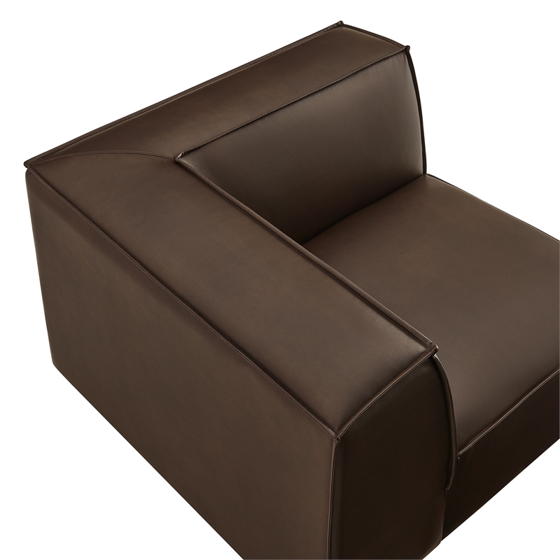 Restore Vegan Leather Modular Corner Chair in Espresso