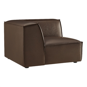 Restore Vegan Leather Modular Corner Chair in Espresso