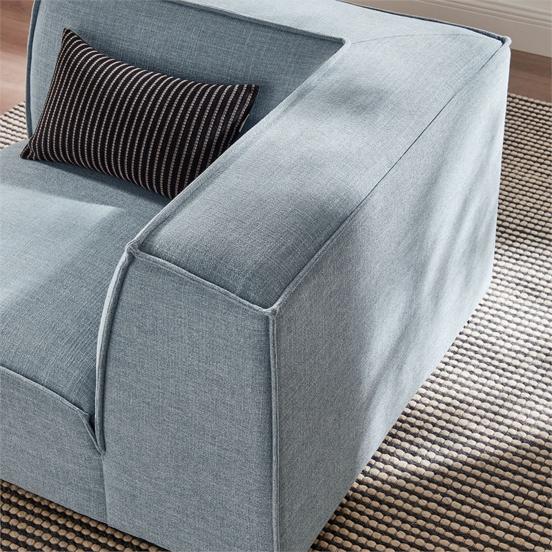 Restore Performance Fabric Upholstered Modular Corner Chair in Sky