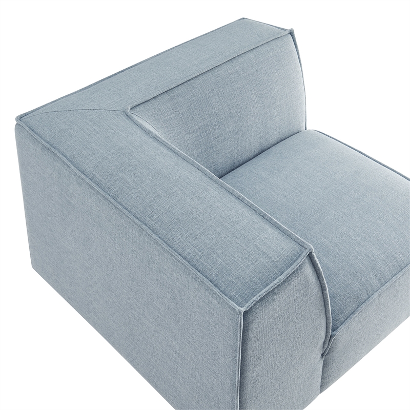 Restore Performance Fabric Upholstered Modular Corner Chair in Sky
