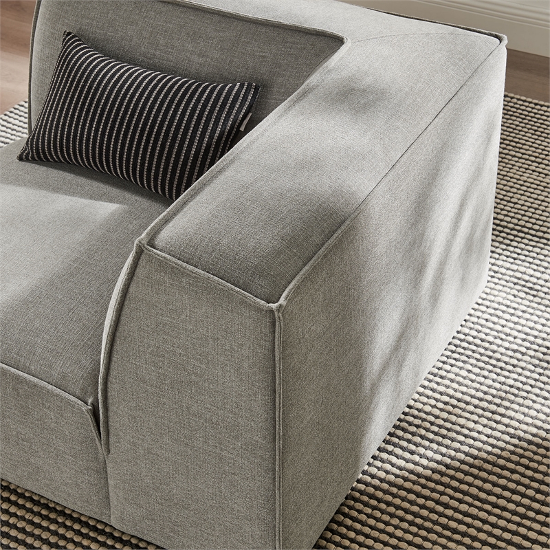 Restore Performance Fabric Upholstered Modular Corner Chair in Pewter