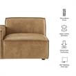 Restore Vegan Leather Left-Facing Modular Lounge Chair in Toast