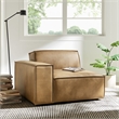 Restore Vegan Leather Left-Facing Modular Lounge Chair in Toast