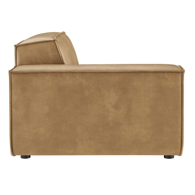 Restore Vegan Leather Left-Facing Modular Lounge Chair in Toast