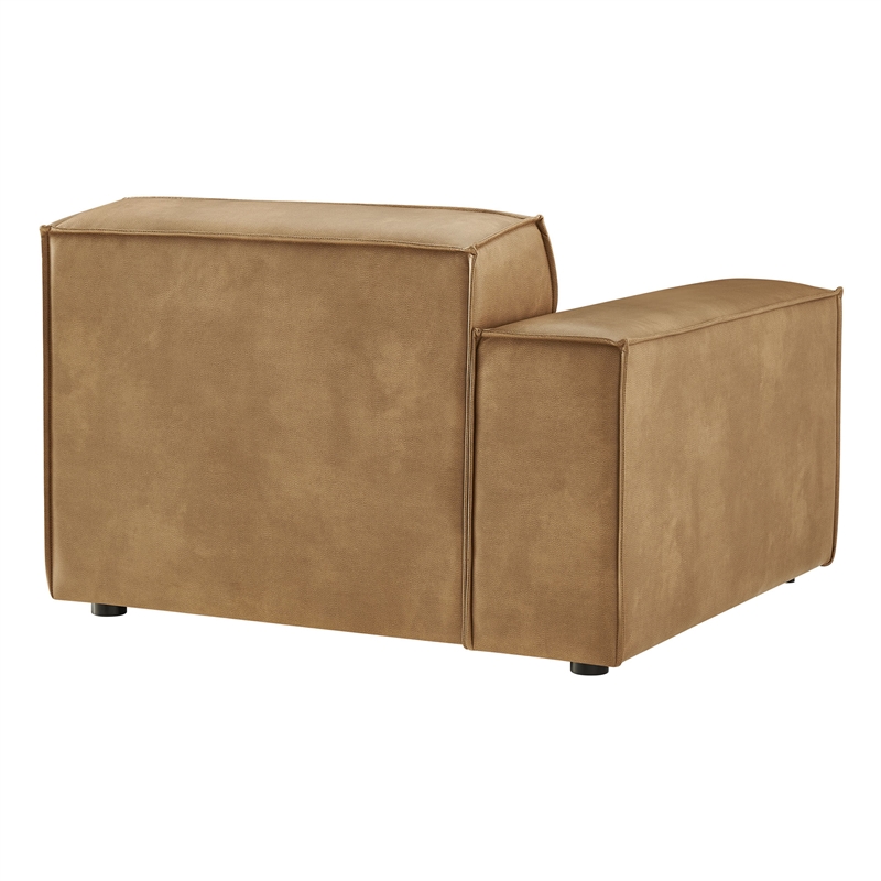 Restore Vegan Leather Left-Facing Modular Lounge Chair in Toast