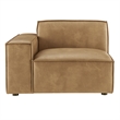 Restore Vegan Leather Left-Facing Modular Lounge Chair in Toast