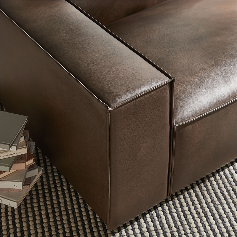 Restore Vegan Leather Left-Facing Modular Lounge Chair in Espresso