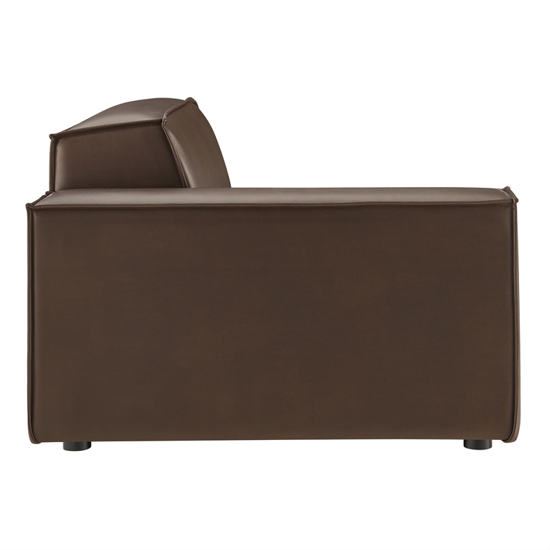 Restore Vegan Leather Left-Facing Modular Lounge Chair in Espresso
