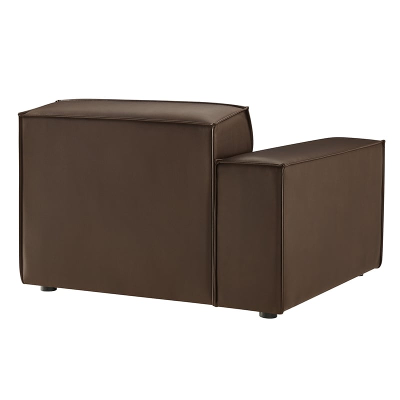 Restore Vegan Leather Left-Facing Modular Lounge Chair in Espresso