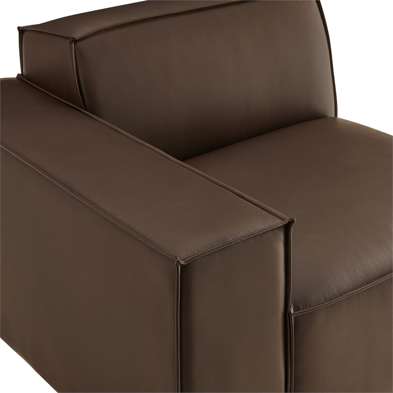 Restore Vegan Leather Left-Facing Modular Lounge Chair in Espresso