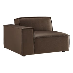 Restore Vegan Leather Left-Facing Modular Lounge Chair in Espresso